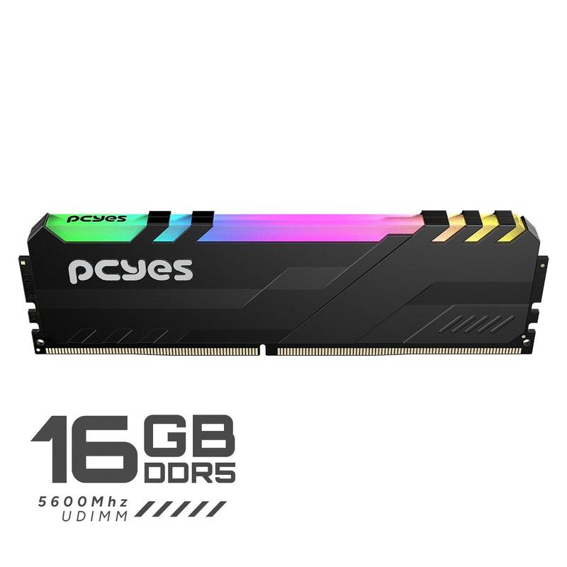 Memoria Gamer Pcyes Udimm 16Gb Ddr5 5600Mhz Black Com Rgb